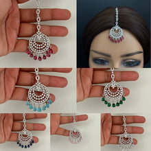 American Diamond Maang tikka/Indian Jewelry/ Indian Wedding Jewelry/ Pakistani Jewelry/ Jhoomer/ Matha patti/ Indian forehead jewelry
