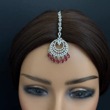 American Diamond Maang tikka/Indian Jewelry/ Indian Wedding Jewelry/ Pakistani Jewelry/ Jhoomer/ Matha patti/ Indian forehead jewelry