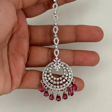 American Diamond Maang tikka/Indian Jewelry/ Indian Wedding Jewelry/ Pakistani Jewelry/ Jhoomer/ Matha patti/ Indian forehead jewelry