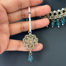 RamaGreen Antique Polki Kundan necklace set/Reverse Ad Necklace/Statement necklace/Indian/Punjabi Necklace/Pakistani Jewelry/Bridal necklace