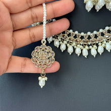 White Antique Polki Kundan necklace set/Reverse Ad Necklace/Statement necklace/Indian/Punjabi Necklace/Pakistani Jewelry/Bridal necklace