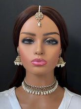 White Antique Polki Kundan necklace set/Reverse Ad Necklace/Statement necklace/Indian/Punjabi Necklace/Pakistani Jewelry/Bridal necklace