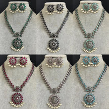 Oxidized Necklace/Oxidized Indian Jewelry/Mid Length Necklace Jewelry/Afghan necklace/Afghani jewelry/gypsy necklace