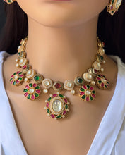 RubyGreen Premium quality Uncut Polki Kundan Victorian necklace/Sabyasachi Necklace/Kundan Jewelry Set/Indian wedding /Bridal Necklace