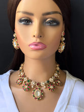 RubyGreen Premium quality Uncut Polki Kundan Victorian necklace/Sabyasachi Necklace/Kundan Jewelry Set/Indian wedding /Bridal Necklace