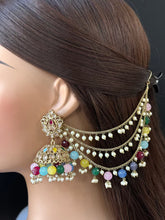 Restocked Bahubali Polki Pearl Jhumka/stone Jhumka/Indian Jewelry/Pakistani/Punjabi/Indian/Statement earring/Bridal earring/Indian wedding