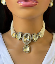 Victorian dual tone uncut polki kundan necklace/Sabyasachi Necklace/Kundan Jewelry Set/Indian wedding collection/Bridal Necklace
