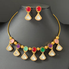 Gold uncut polki Hasli set Amarpali-inspired Moissanite polki Kundan choker Necklace, Indian Bridal Jewelry, Bollywood Sabyasachi Necklace