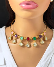 Gold uncut polki Hasli set Amarpali-inspired Moissanite polki Kundan choker Necklace, Indian Bridal Jewelry, Bollywood Sabyasachi Necklace