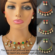 Gold uncut polki Hasli set Amarpali-inspired Moissanite polki Kundan choker Necklace, Indian Bridal Jewelry, Bollywood Sabyasachi Necklace