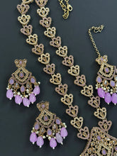 Lavender Long Antique Polki Necklace/Indian Long Necklace/Pakistani Necklace\ Mala/Indian Jewelry/Punjabi Jewelry/Indian Wedding/Rani Haar