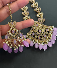 Lavender Long Antique Polki Necklace/Indian Long Necklace/Pakistani Necklace\ Mala/Indian Jewelry/Punjabi Jewelry/Indian Wedding/Rani Haar
