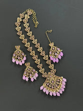 Lavender Long Antique Polki Necklace/Indian Long Necklace/Pakistani Necklace\ Mala/Indian Jewelry/Punjabi Jewelry/Indian Wedding/Rani Haar
