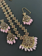 Pink Long Antique Polki Necklace/Indian Long Necklace/Pakistani Necklace\ Mala/Indian Jewelry/Punjabi Jewelry/Indian Wedding/Rani Haar