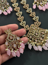 Pink Long Antique Polki Necklace/Indian Long Necklace/Pakistani Necklace\ Mala/Indian Jewelry/Punjabi Jewelry/Indian Wedding/Rani Haar