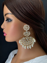 Deepika Padukone inspired Bollywood Kundan Earrings/Indian/pearl Earring/Pakistani/Statement Earrings/Long chandelier/bridal/Indian wedding