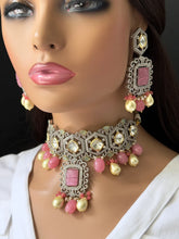 Pink Premium Dual Tone uncut Polki Kundan Necklace/Sabyasachi/Indian/Bollywood/Celebrity/Fine Kundan Necklace/Pakistani/Punjabi/Statement