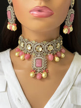Pink Premium Dual Tone uncut Polki Kundan Necklace/Sabyasachi/Indian/Bollywood/Celebrity/Fine Kundan Necklace/Pakistani/Punjabi/Statement