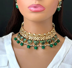 Green bridal Premium quality gold plated fine Kundan necklace/Traditional/Ethnic/Kundan Jewelry/Kundan Choker/India wedding/Bridal necklace