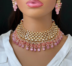 Pink Bridal Premium quality gold plated silver foiled Kundan necklace/Traditional/Ethnic/Kundan Jewelry/Indian Wedding