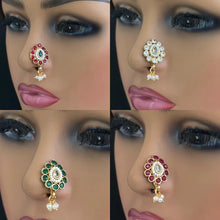 Gold Nose Ring/Nath/Nathani/Boho Jewelry/Nose Clip/Ear Cuff/NON piercing nose ring/Bollywood Jewelry/Wedding Jewelry/Indian Bridal Jewelry