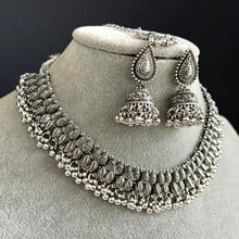 Oxidized Necklace/Oxidized Indian Jewelry/Boho Jewelry/Bib Choker Necklace/Afghan necklace/Afghani jewelry/gypsy necklace/
