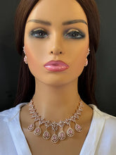Pink Rose Gold American Diamond necklace/Diamond/CZ Stones Necklace/Elegant/Unique Jewelry/Indian/Pakistani/Bollywood/Indian Wedding/Bridal
