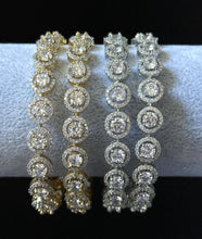 Silver/Gold Cz American Diamond(2 PCS)/CZ Bangles/Bracelet/Indian Party Wear Bangles/ CZ stone bangles/Indian wedding/bridal jewelry
