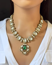Green victorian uncut Polki Kundan necklace, Sabyasachi Designer necklace, Bollywood, Indian Pakistani Jewelry for Wedding, Bridal