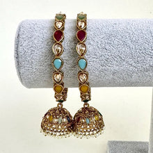 Restocked Bollywood Style Polki Kundan antique finish Jhumka Bangles Set Punjabi Pearl bangles Set/Bridal bangles/ wedding jewelry/pakistani