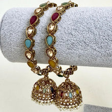 Restocked Bollywood Style Polki Kundan antique finish Jhumka Bangles Set Punjabi Pearl bangles Set/Bridal bangles/ wedding jewelry/pakistani