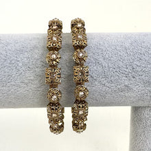 Bollywood Style Polki Kundan antique dull gold finish Bangles Set(2 PC)/Punjabi bangles/Bridal bangles/Indian wedding jewelry/pakistani/Kada