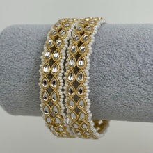 Bollywood Style Kundan Pearl Bangles Set(2 Pc)/Indian bangles/Punjabi Pearl bangles Set/Bridal bangles/wedding jewelry