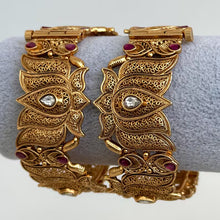 Gold Lotus bangle/Indian bangles/Antique Openable bangles/Temple Jewelry/Bridal Bangles/Indian Wedding/Pakistani /South indian jewelry 1pc