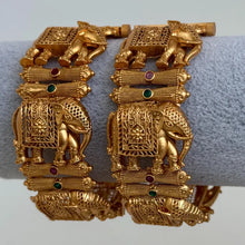 Gold Elephant Single Kada bangle/Indian bangles/Antique Openable bangles/Temple Jewelry/Bridal Bangles/Indian Wedding/Pakistani/South indian