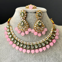 Pink Kundan Necklace Set/ Kundan Choker/ Bollywood Jewelry/ Indian jewelry/ Pakistani necklace/ punjabi necklace/bridal necklace/indian