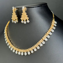 Gold Dual Tone CZ American Diamond necklace/Dainty Gold CZ Stones Necklace/Elegant/Unique Jewelry/Indian/Pakistani/Bollywood/Indian Wedding