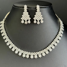 Silver Tone CZ American Diamond Necklace/Dainty Gold CZ Stones Necklace/Elegant/Unique Jewelry/Indian/Pakistani/Bollywood/Indian Wedding