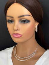 Gold Tone 2 layered CZ American Diamond Necklace/Gold CZ Stones Necklace/Elegant/Unique Jewelry/Indian/Pakistani/Bollywood/Indian Wedding