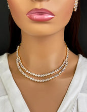 Gold Tone 2 layered CZ American Diamond Necklace/Gold CZ Stones Necklace/Elegant/Unique Jewelry/Indian/Pakistani/Bollywood/Indian Wedding