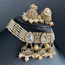 White Antique Polki Kundan Necklace, Kundan Choker, Indian jewelry, Pakistani necklace, punjabi necklace, bridal, indian wedding