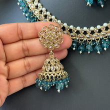 RamaGreen Antique Polki Kundan necklace set/Reverse Ad Necklace/Statement necklace/Indian/Punjabi Necklace/Pakistani Jewelry/Bridal necklace