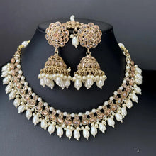 White Antique Polki Kundan necklace set/Reverse Ad Necklace/Statement necklace/Indian/Punjabi Necklace/Pakistani Jewelry/Bridal necklace