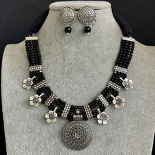 Handcrafted Thread Oxidized Beads Necklace/Oxidized Indian Jewelry/Boho Jewelry Necklace/Afghan Choker/Afghani jewelry/gypsy necklace