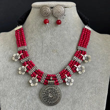Handcrafted Thread Oxidized Beads Necklace/Oxidized Indian Jewelry/Boho Jewelry Necklace/Afghan Choker/Afghani jewelry/gypsy necklace