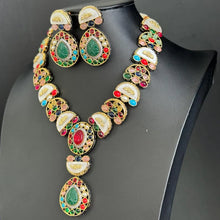 Multi Victorian Sabyasachi inspired semi preciuos muti stones Pendant Necklace,Indian Bridal Jewelry,Bollywood Sabyasachi Necklace, designer