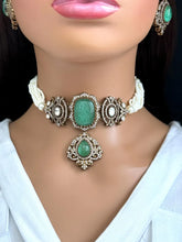 Victorian Moissanite polki Doublet Stone Choker Necklace, Sabyasachi Necklace, Statement Necklace, Semi Precious Designer necklace, Bridal