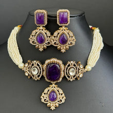 Victorian Moissanite polki Doublet Stone Choker Necklace, Sabyasachi Necklace, Statement Necklace, Semi Precious Designer necklace, Bridal