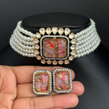 Victorian Marble Stone Polki Statement Choker, Sabyasachi Inspired Choker, Designer necklace, Indian Pakistani Jewelry for Wedding, Bridal