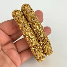 Gold Kada bangles 2pc, Indian Amrapali bangles, Antique bangles, Temple Jewelry, South indian bangles, Bridal Bangles, Indian Wedding